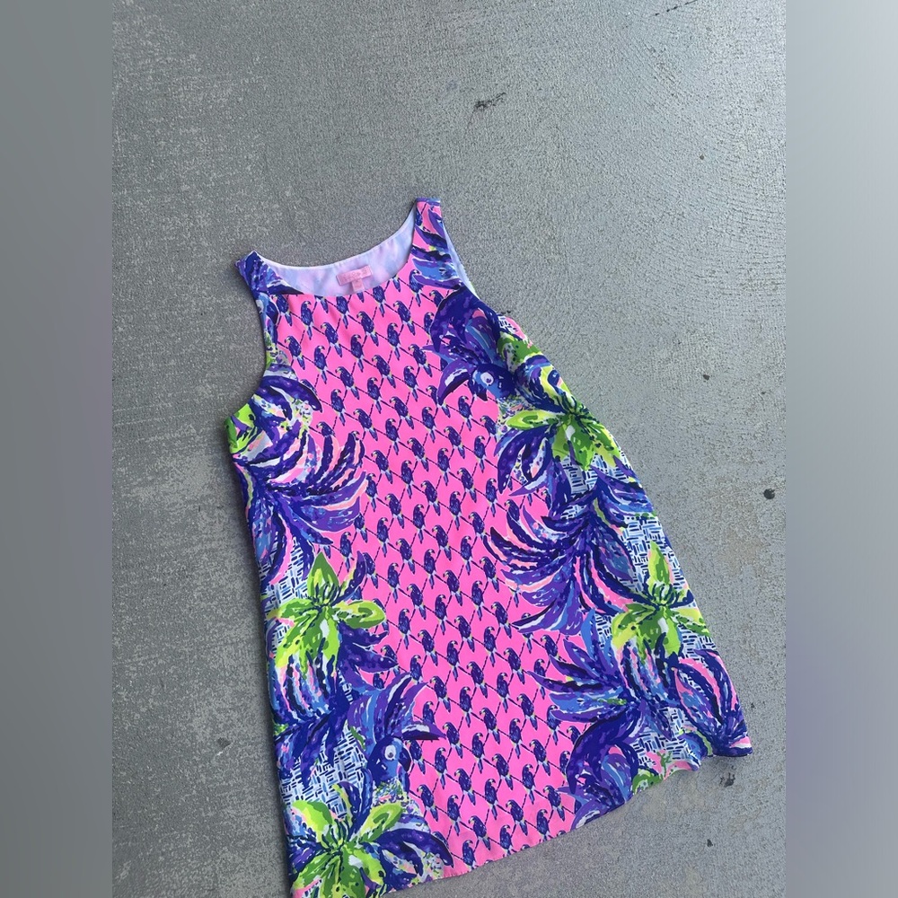 Lilly Pulitzer Jackie Silk Shift Dress Pink Sunset Size Medium
